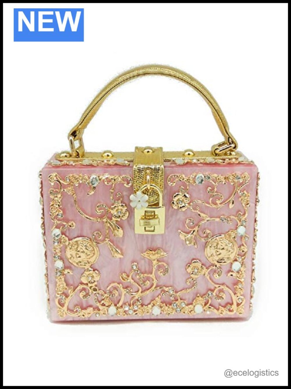 Acrylic Rhinestone Crystal Flower Crossbody Shoulder Bag